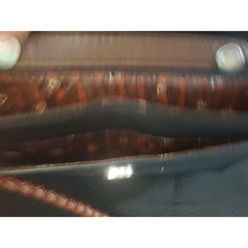 Brighton Croc Embossed Wallet Purse with Detachable Strap Black Brown - Picture 12 of 16